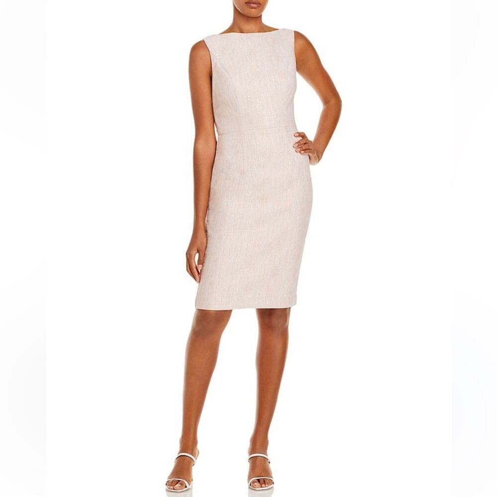 Black Halo White Iona Boatneck Sheath Dress Size 12